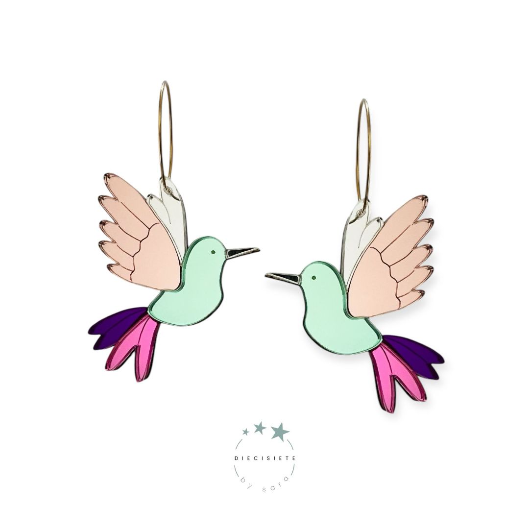 Pendientes colibrí