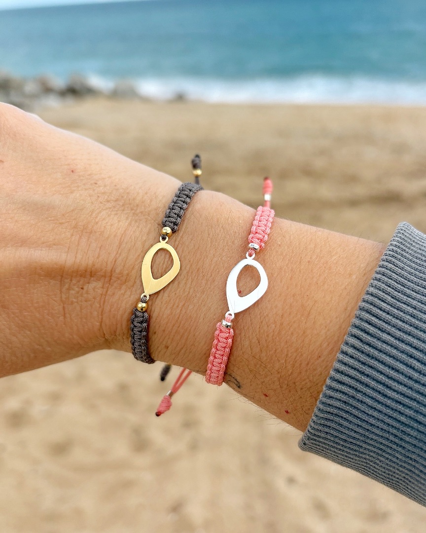 Pulsera ovalada irregular plata de ley