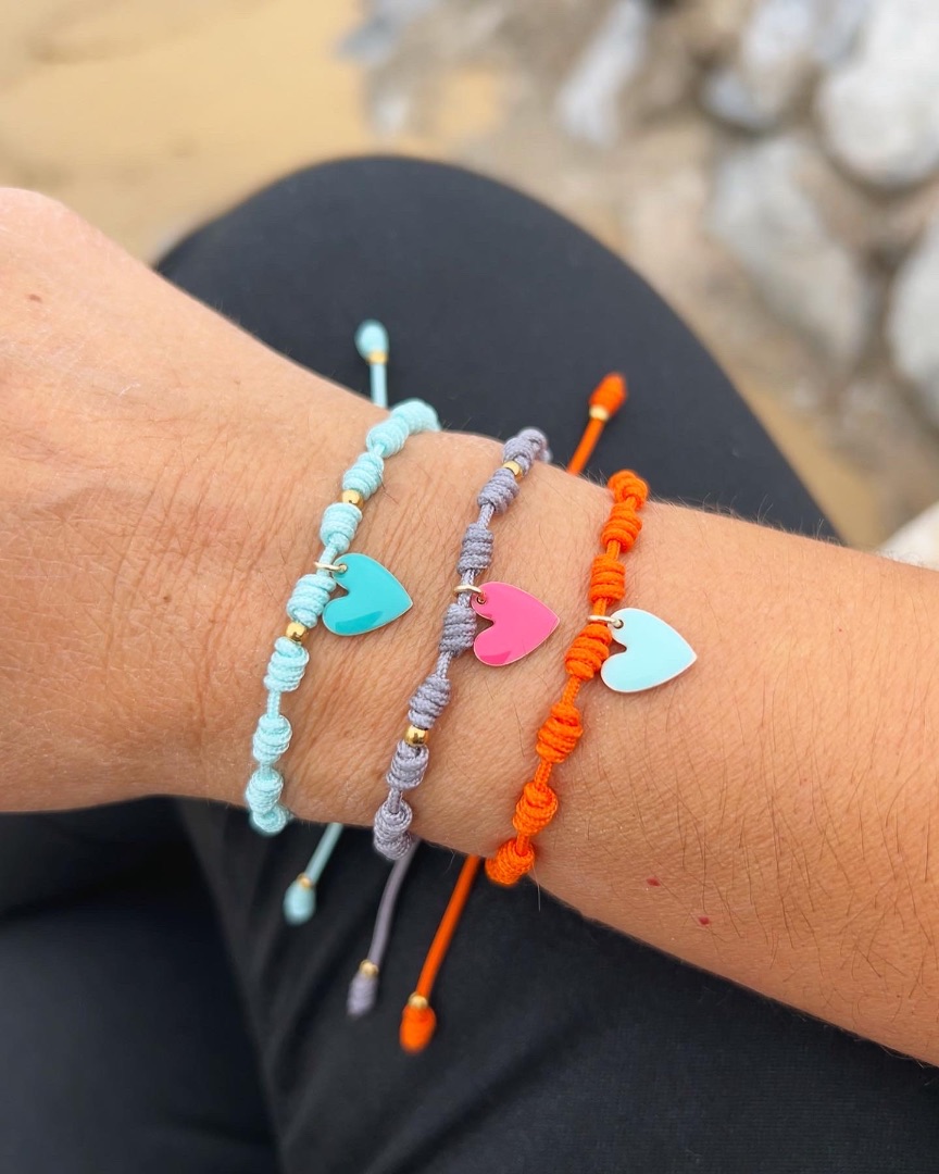 Pulsera nuditos coraz&oacute;n