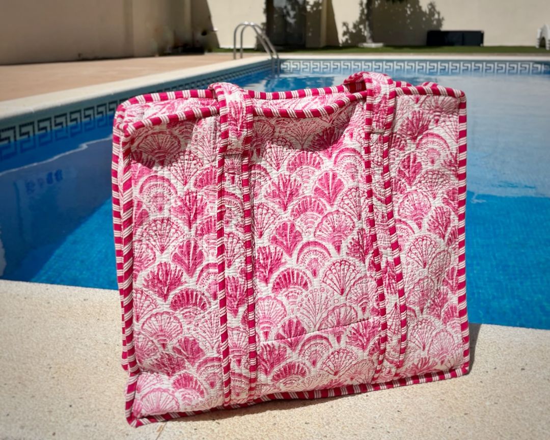 Bolso conchas rosa