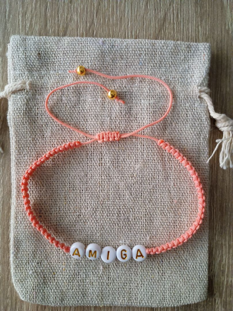 Pulsera de letras palabra Amiga
