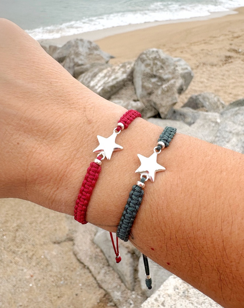 Pulsera estrella plata de ley