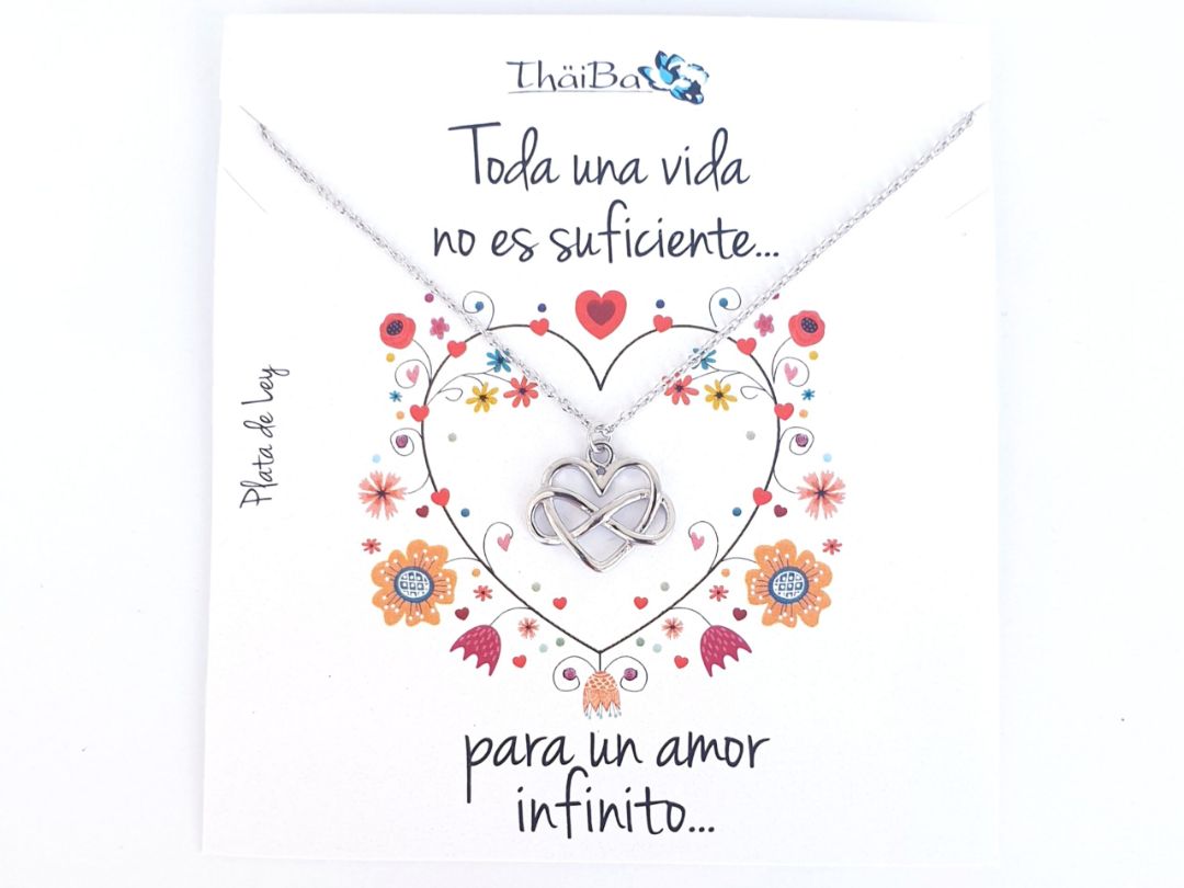 Colgante plata corazón infinito