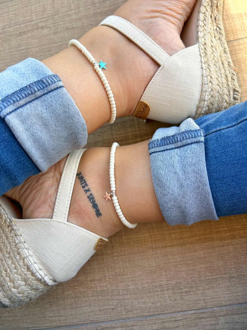 Tobillera rocalla miyuki con estrella de mar
