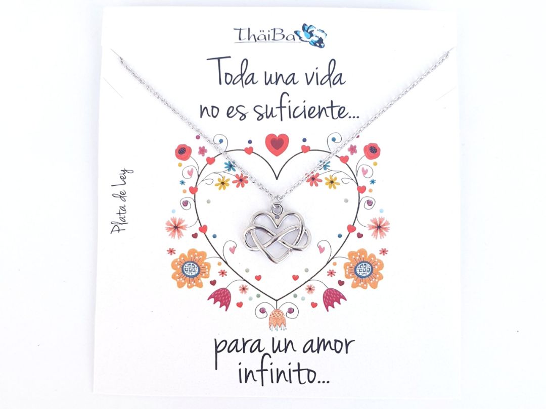 Colgante plata coraz&oacute;n infinito