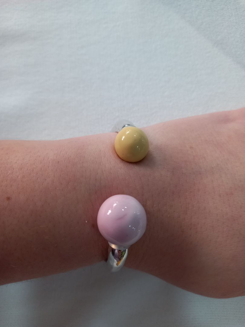 Pulsera bolas baño plata