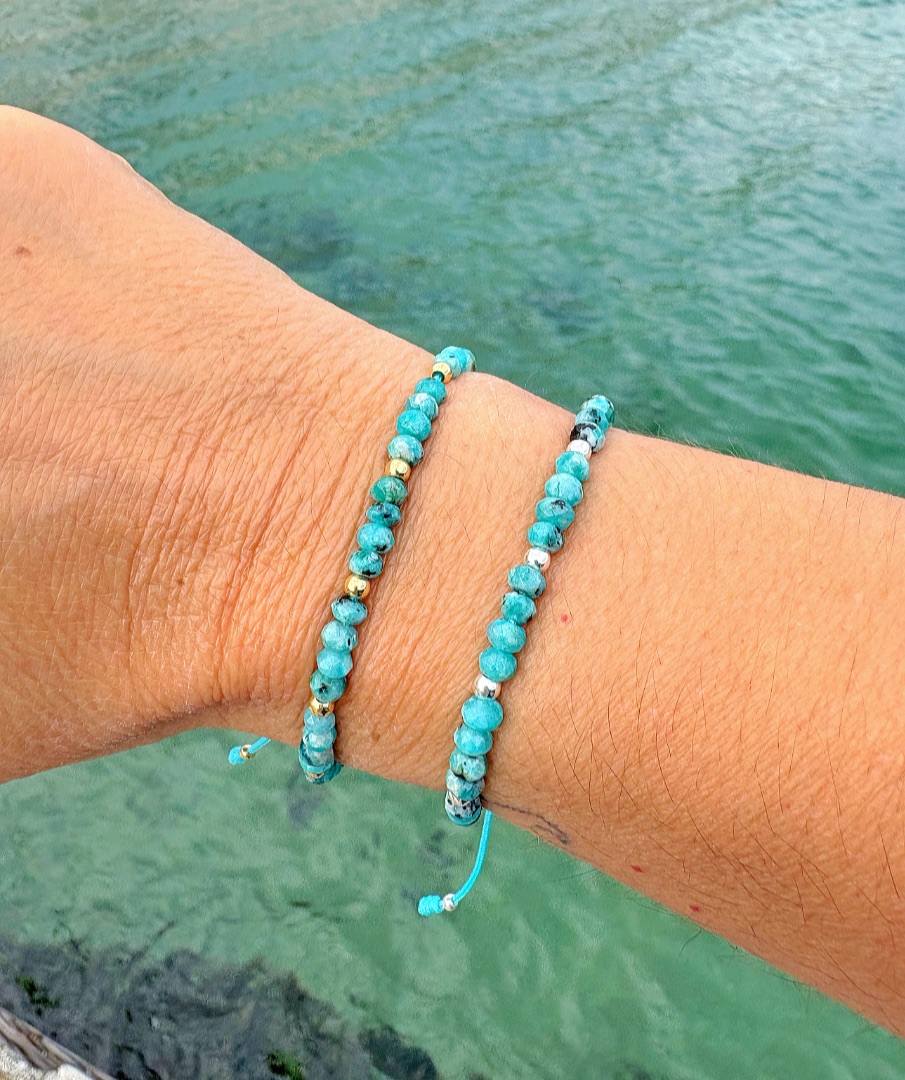 Pulsera jade verde y plata de ley