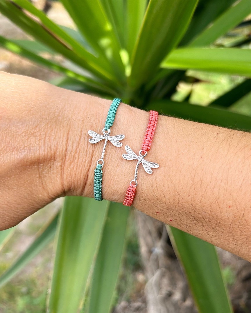 Pulsera libélula plata de ley