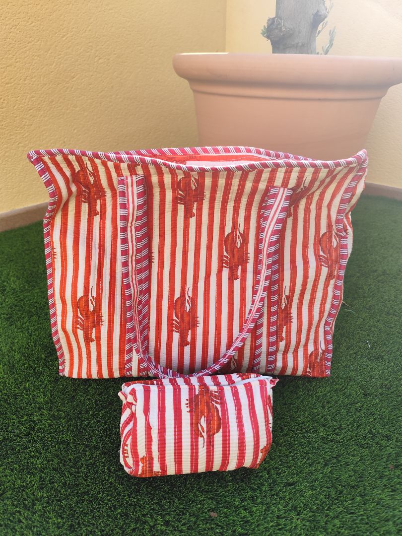 Bolso langostas con neceser