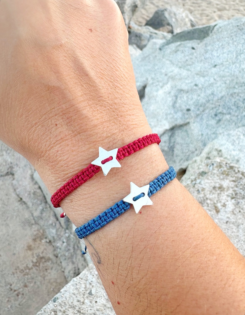 Pulsera estrella plata de ley