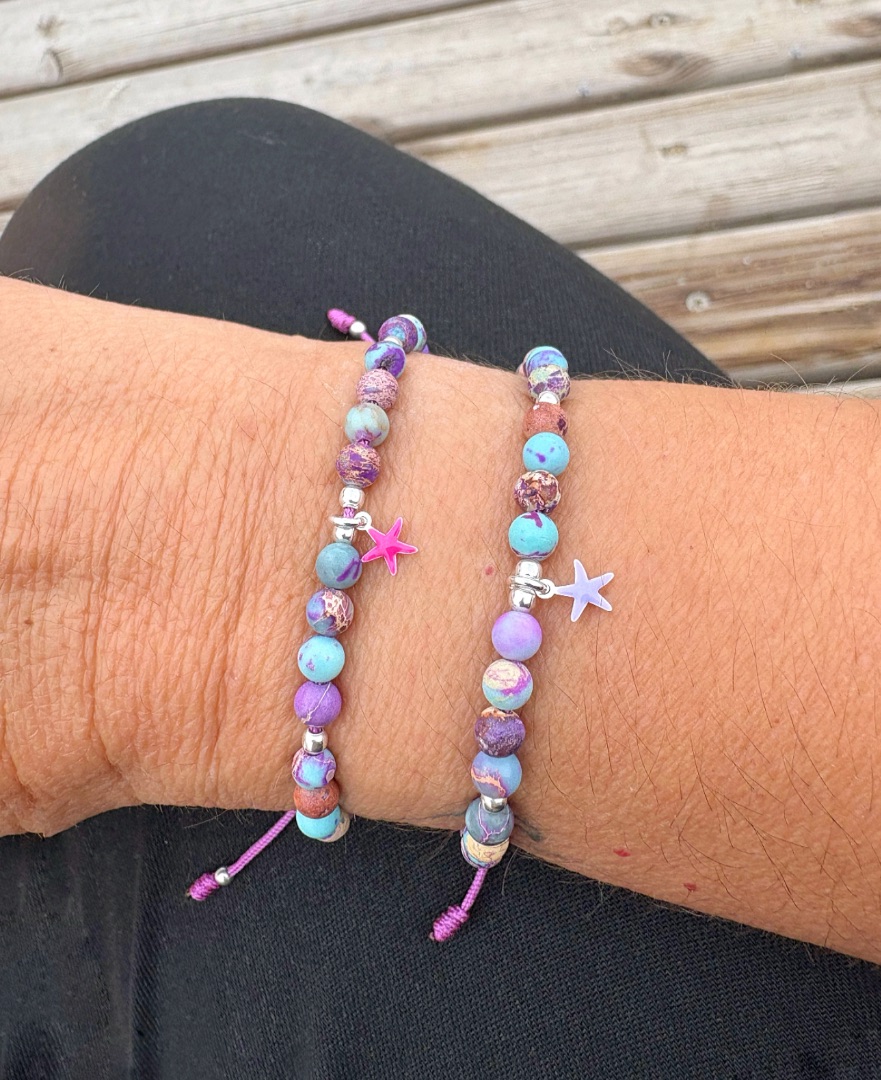 Pulsera piedra natural jaspe morado