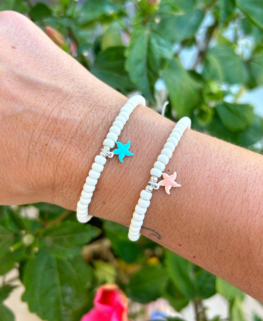 Pulsera rocalla miyuki conestrella de mar en plata