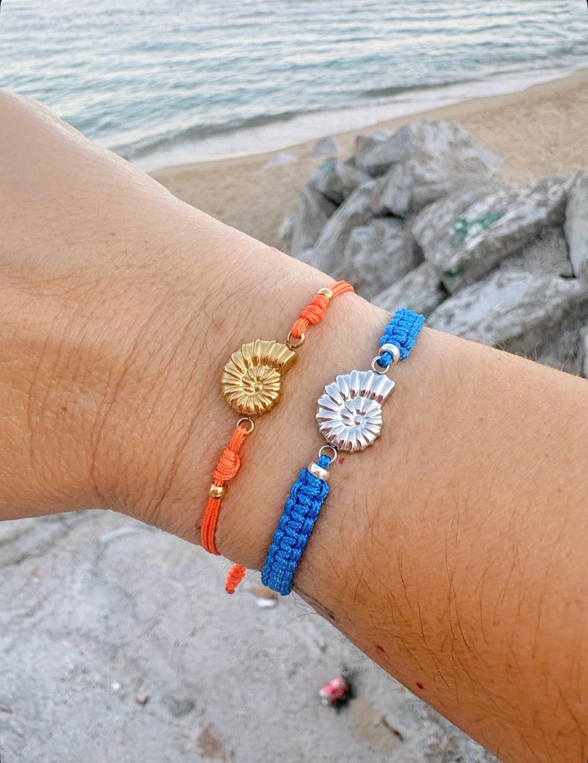 Pulsera caracola de mar en acero