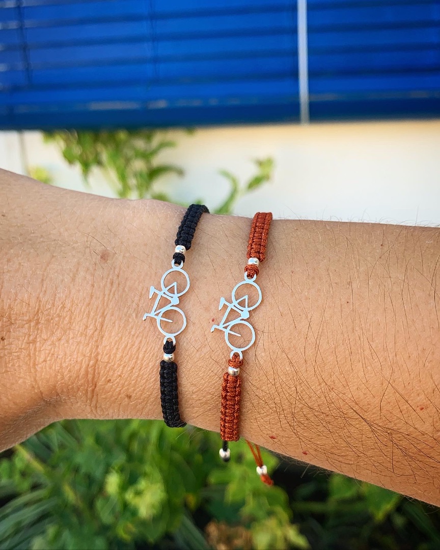 Pulsera bicicleta chica de plata