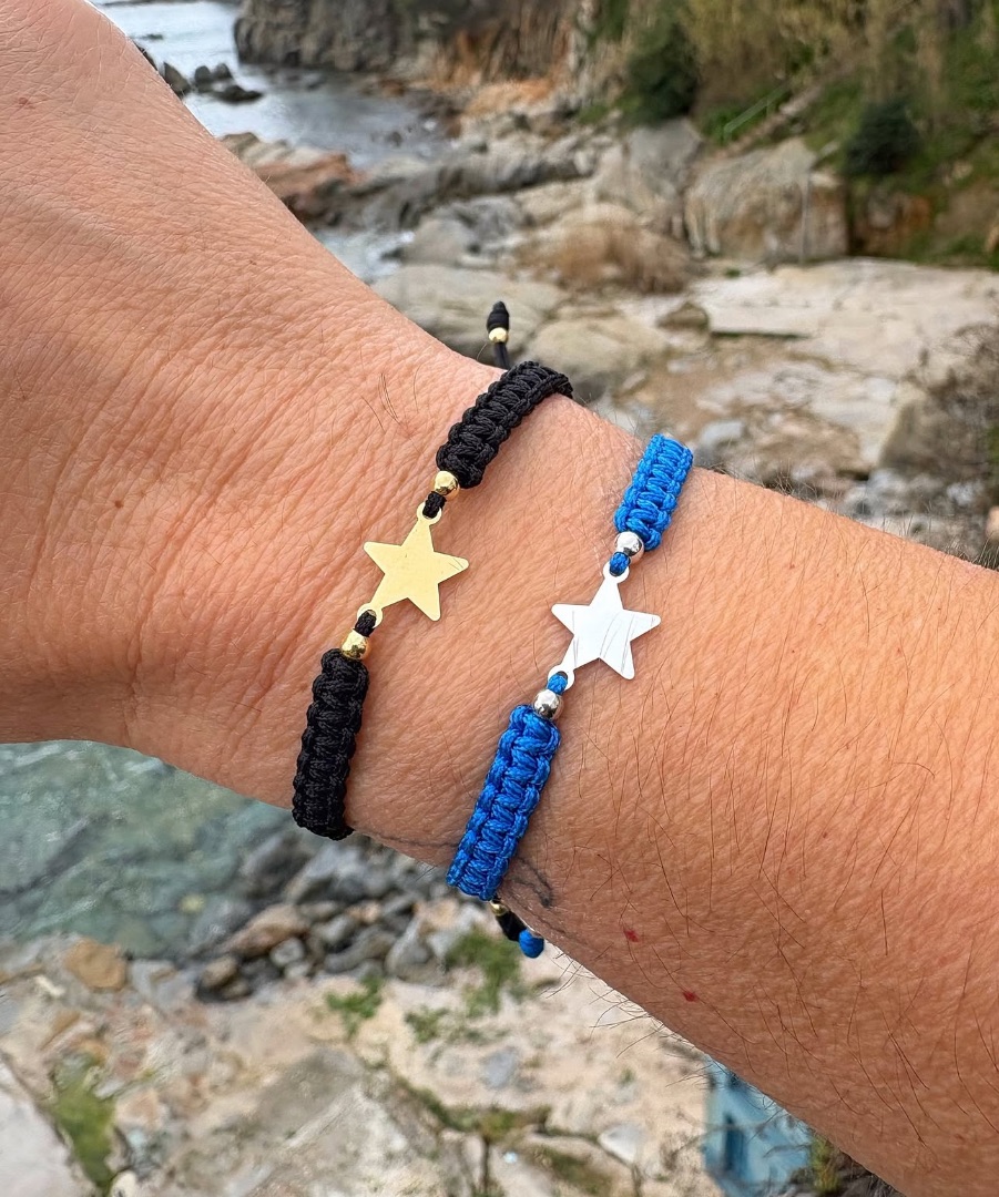 Pulsera estrella en plata de ley o bañada en oro