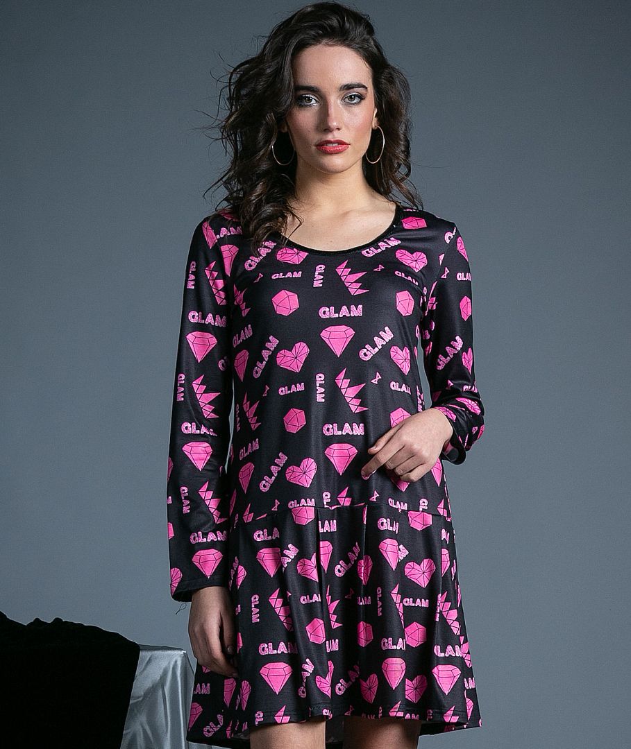 Vestido corto estampado