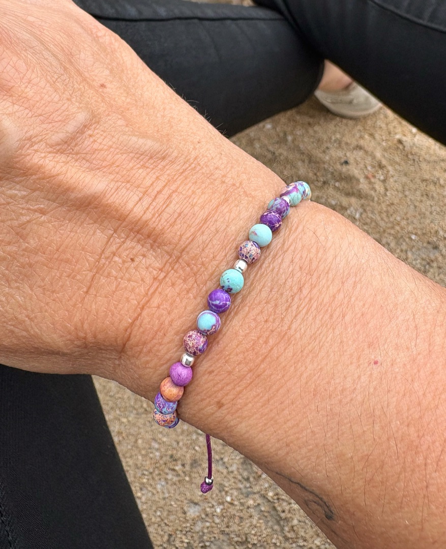 Pulsera piedra natural jaspe morado